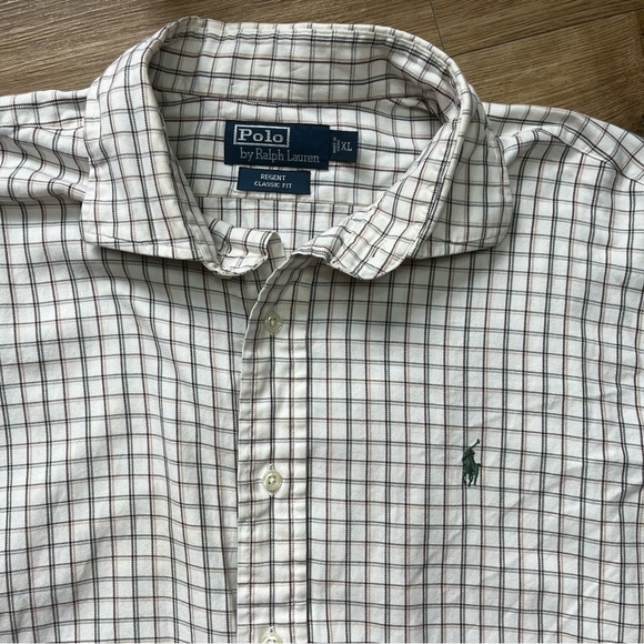 Polo Ralph Lauren Mens Button Down Green Brown Plaid Regent Classic‎ Fit Size XL - Picture 1 of 7